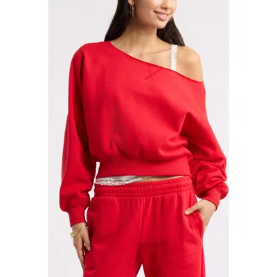 Bp. Off The Shoulder Sweatshirt In Red