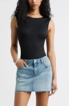 Bp. Open Back Butter Rib Bodysuit In Blue