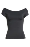 Bp. Open Back Cap Sleeve Top In Black Night