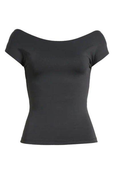 Bp. Open Back Cap Sleeve Top In Black Night