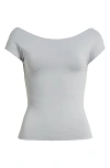 Bp. Open Back Cap Sleeve Top In Grey Weathervane