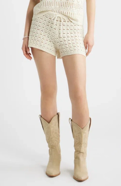 Bp. Open Stitch Beach Shorts In White