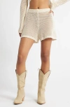 Bp. Open Stitch Cotton Blend Shorts In Ivory