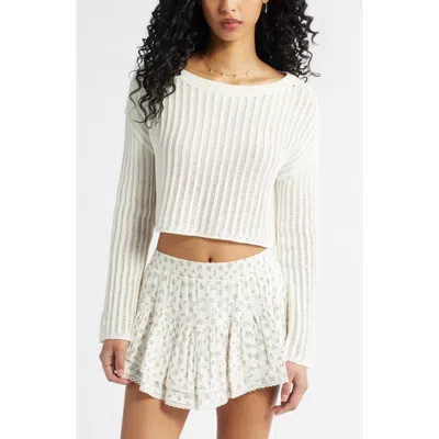 Bp. Open Stitch Crop Sweater In Ivory