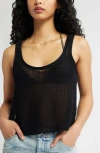 Bp. Open Stitch Crop Tank In Black