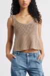 Bp. Open Stitch Crop Tank In Tan Savannah