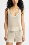 Bp. Open Stitch Crop Tank In White