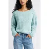Bp. Open Stitch Oversize Sweater In Blue