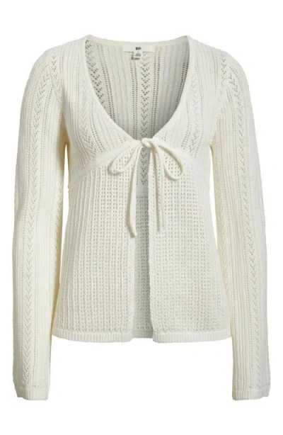 Bp. Openstitch Tie Front Cardigan In Neutral