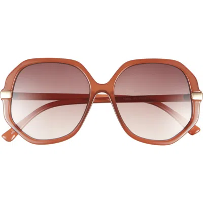 Bp. Oversize Angular Butterfly Sunglasses In Clear Brown