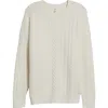 Bp. Oversize Cotton Blend Cable Sweater In Ivory