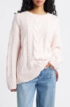 Bp. Oversize Cozy Cable Sweater In Pink
