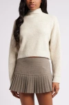 Bp. Oversize Cozy Mock Neck Sweater In Beige Oatmeal Light Heather