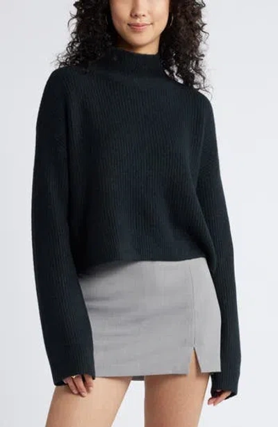 Bp. Oversize Cozy Mock Neck Sweater In Black Jet