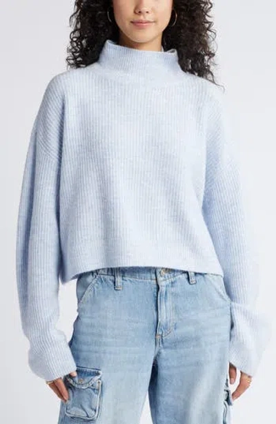 Bp. Oversize Cozy Mock Neck Sweater In Blue Feather