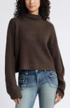 Bp. Oversize Cozy Mock Neck Sweater In Brown Coffee
