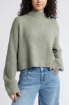 Bp. Oversize Cozy Mock Neck Sweater In Green Halo