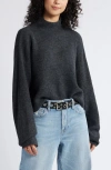 Bp. Oversize Cozy Mock Neck Sweater In Grey Dark Charcoal Heather