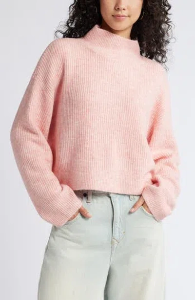 Bp. Oversize Cozy Mock Neck Sweater In Pink Coral