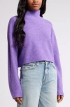 Bp. Oversize Cozy Mock Neck Sweater In Purple Fresco