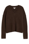 Bp. Oversize Cozy V-neck Sweater In Brown