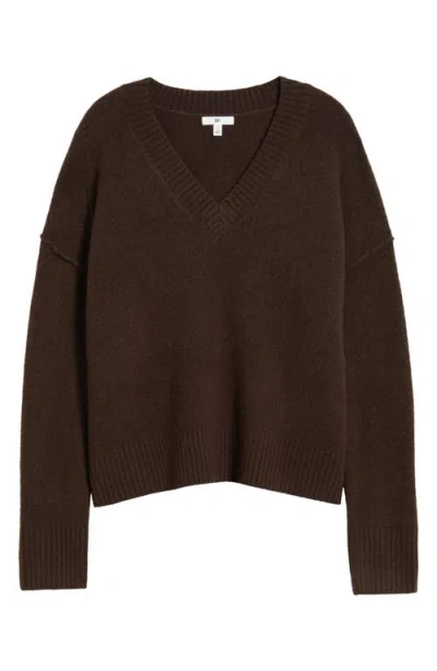 Bp. Oversize Cozy V-neck Sweater In Brown