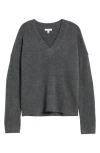Bp. Oversize Cozy V-neck Sweater In Gray