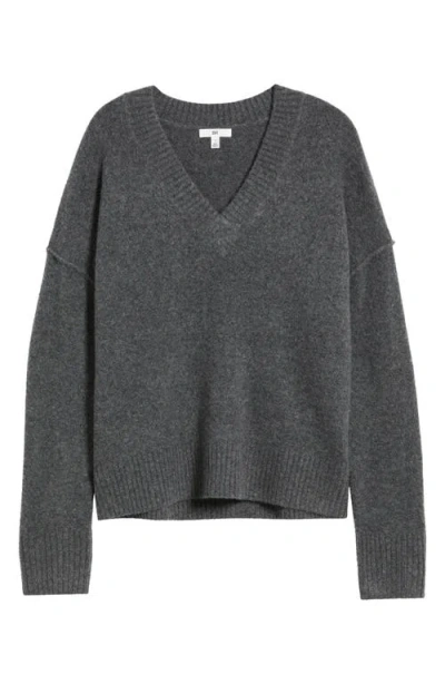 Bp. Oversize Cozy V-neck Sweater In Gray