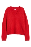 Bp. Oversize Cozy V-neck Sweater In Red