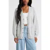 Bp. Oversize Front Pocket Cotton Blend Cardigan In Grey Heather