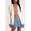 Bp. Oversize Front Pocket Cotton Blend Cardigan In Ivory Dove
