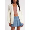 Bp. Oversize Front Pocket Cotton Blend Cardigan In Ivory Dove