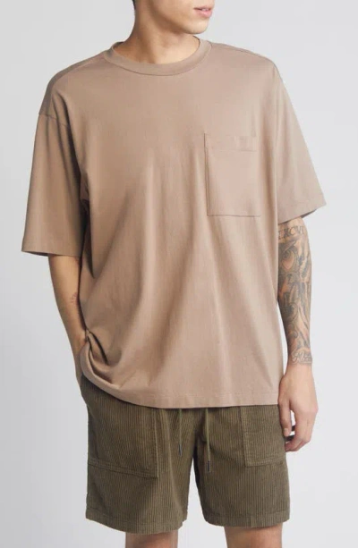 Bp. Oversize Pocket T-shirt In Brown Bark