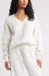 Bp. Oversize V-neck Sweatshirt In Ivory