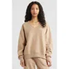 Bp. Oversize V-neck Sweatshirt In Tan Savannah