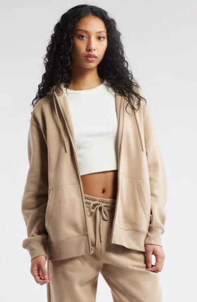 Bp. Oversize Zip Fleece Hoodie In Neutral