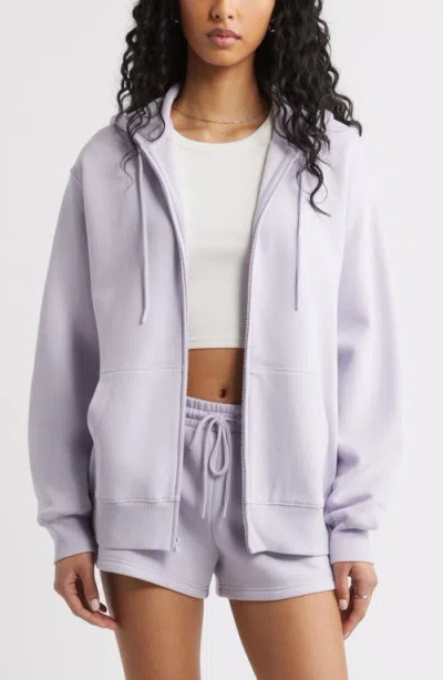 Bp. Oversize Zip Fleece Hoodie In Purple