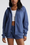 Bp. Oversize Zip Fleece Hoodie In Blue