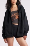 Bp. Oversize Zip Fleece Hoodie In Black Jet