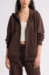 Bp. Oversize Zip Fleece Hoodie In Brown Coffee