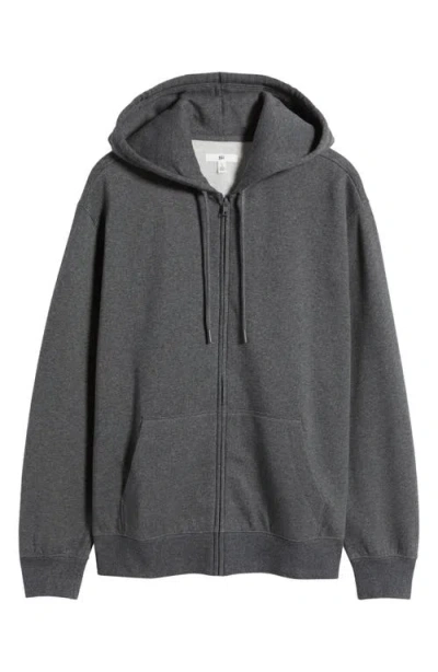 Bp. Oversize Zip Fleece Hoodie In Grey Medium Charcoal Heather