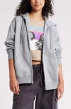 Bp. Oversize Zip Fleece Hoodie In Grey Weathervane