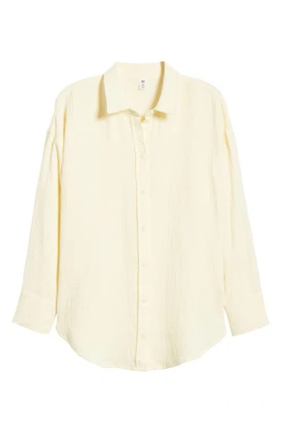 Bp. Oversized Beach Shirt In Yellow Clover