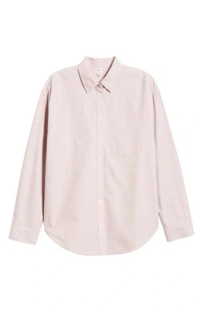 Bp. Oxford Cotton Button-up Shirt In Pink Ash Mini Oxford Stripe