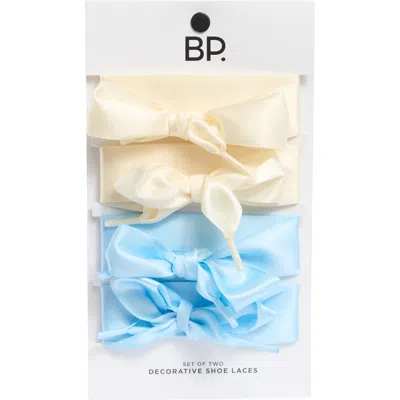 Bp. Pack Of 2 Satin Shoelaces In Ivory- Blue