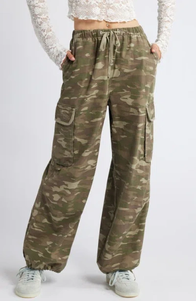 Bp. Parachute Cotton Cargo Pants In Olive Altitude Camo