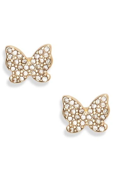 Bp. Pavé Crystal Butterfly Stud Earrings In Gold