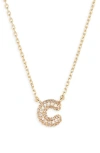 Bp. Pavé Crystal Initial Necklace In Gold