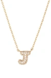 Bp. Pavé Crystal Initial Necklace In Gold