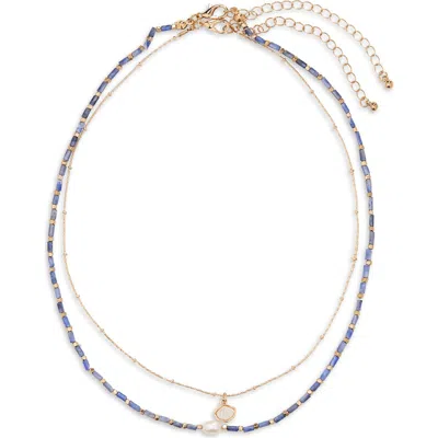 Bp. Pearly Bead Layered Necklace In Multi